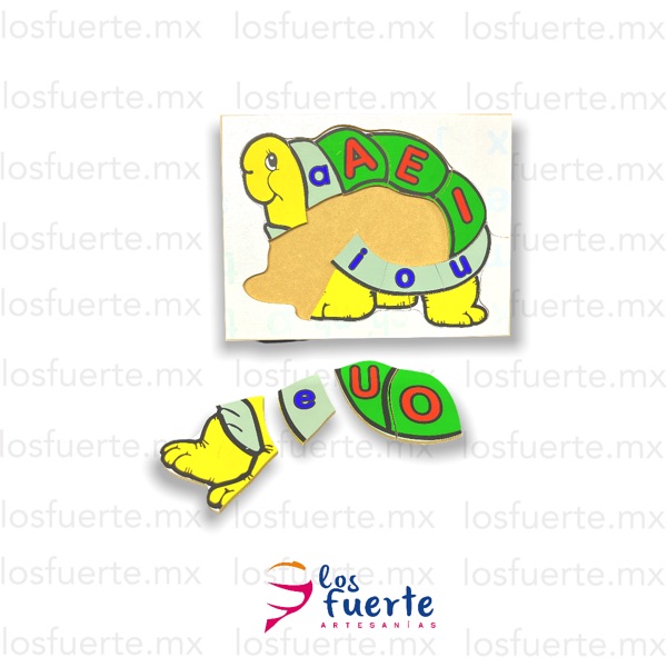 Rompecabezas de tortuga con vocales - Imagen 2